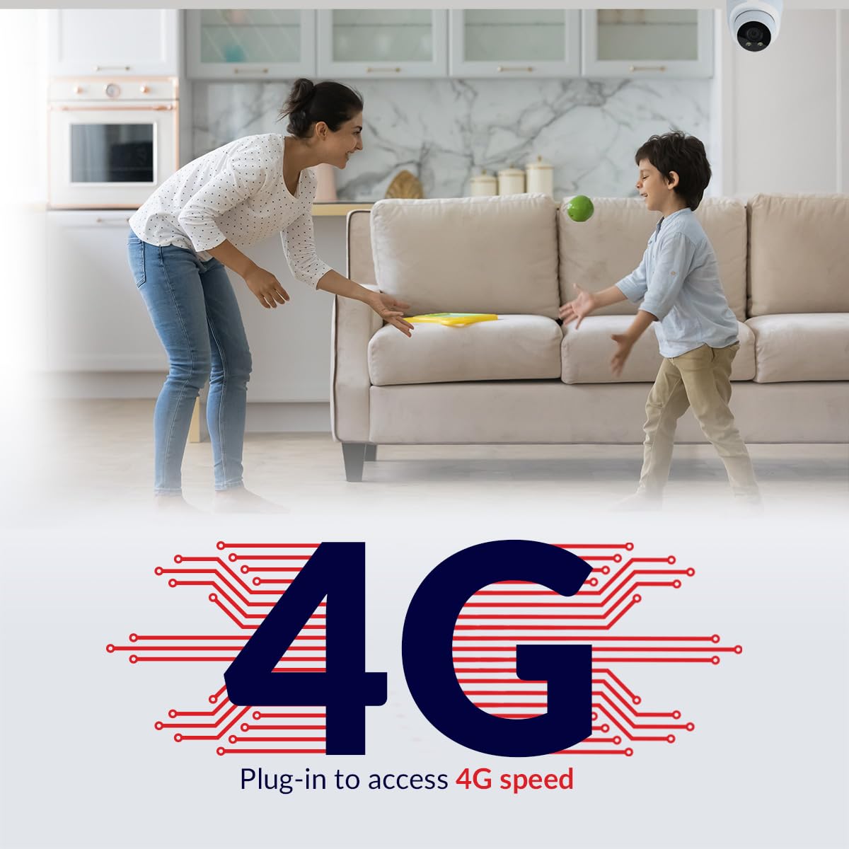 CP PLUS 3MP 4G Dome Camera with 1296P Resolution Video, 4G Sim Card Support, 2-Way Talk, Human Body Detection, Advanced Night Vision & Privacy Mode - CP-D31G