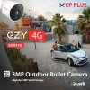CP PLUS 3MP Outdoor Bullet CCTV Camera | 4G SIM-Based Wireless Security Camera | Motion & Human Detection | Night Vision 25M | Two-Way Audio | Built-in Siren | Mobile App Support | EZ-R31G