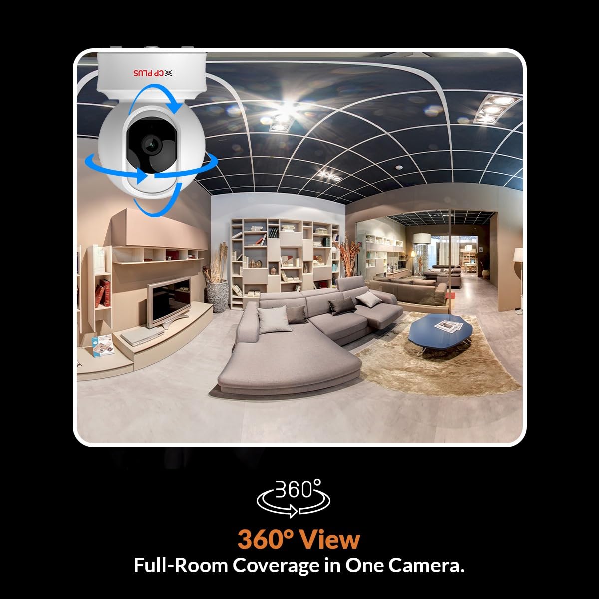 CP PLUS 3MP Resolution Smart Wi-fi CCTV Home Security Camera | 360° View | Motion Tracking | 2-Way Talk | Cloud & SD Card Support | CTC Cyber Secure Tech | 15M Night Vision | CP-E31Q CP PLUS 3MP Resolution Smart Wi-fi CCTV Home Security Camera | 360° View | Motion Tracking | 2-Way Talk | Cloud & SD Card Support | CTC Cyber Secure Tech | 15M Night Vision | CP-E31Q