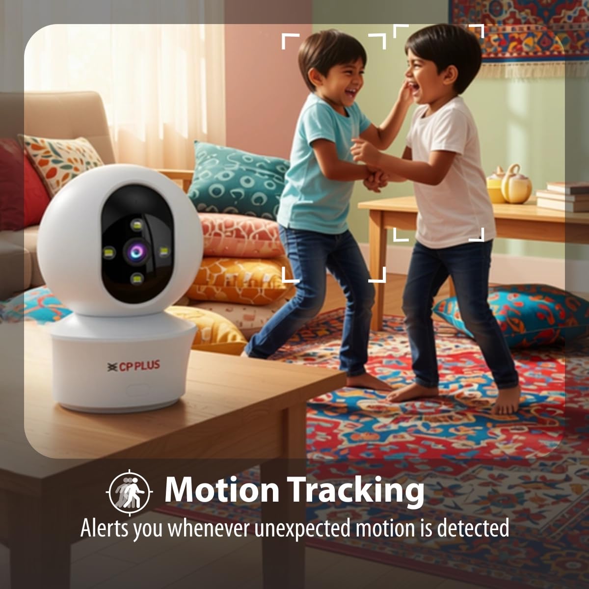 CP PLUS 3MP Smart Wi-Fi CCTV Camera for Home with 360° Pan & Tilt | View & Talk | Smart Detection Suite | Night Vision 30 Mtr | Cloud Recording | CTC Cyber Secure Tech | EZ-P34Q