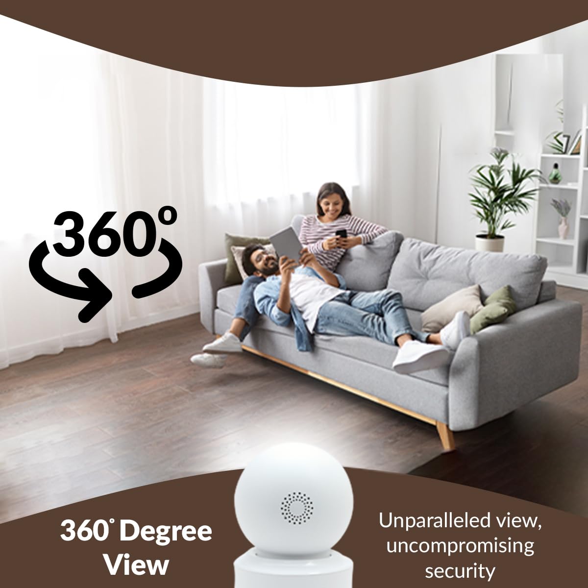 CP PLUS 4MP Wi-fi PT Home Security Smart Camera | 360˚ with Pan & Tilt | Two Way Talk | Cloud Monitoring | Motion Detect | Night Vision | Supports SD Card (Up to 128 GB) | Alexa & OK Google - CP-E41A