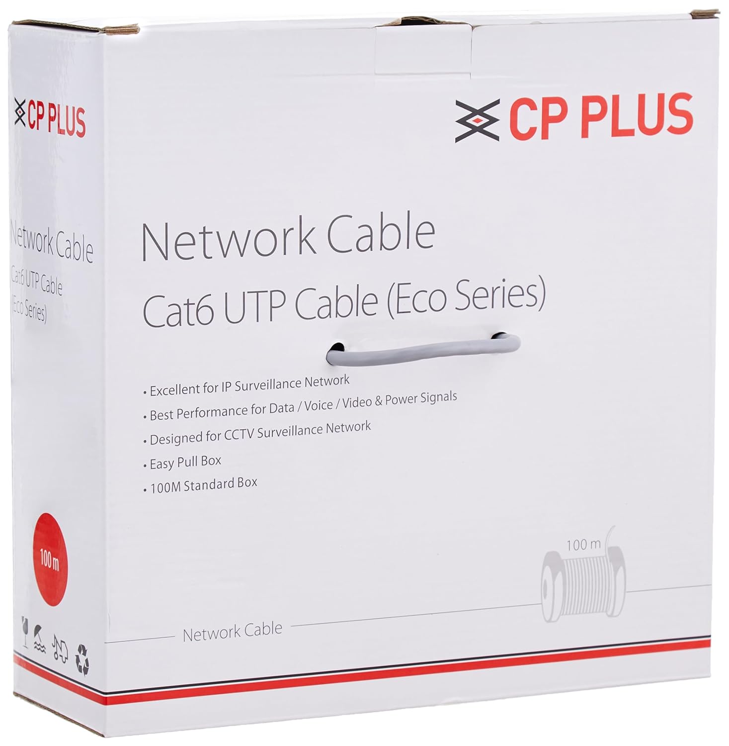 CP PLUS CP-FUT-6TSRH-100 Cat 6 Ethernet 100 meter Cable with high