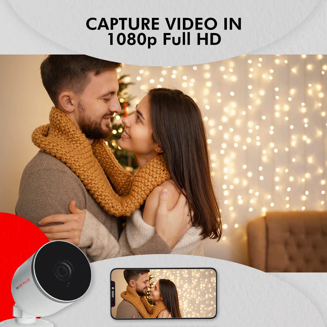 CP Plus Bullet Wireless Security Camera | 1080P Full HD | Motion Detection | Night Vision | Supports Alexa & Ok Google | 15 Mtr, White - CP-V21A CP Plus Bullet Wireless Security Camera | 1080P Full HD | Motion Detection | Night Vision | Supports Alexa & Ok Google | 15 Mtr, White - CP-V21A