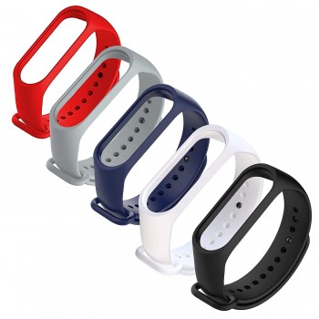 CROSSVOLT Adjustable Xiaomi Mi Band 3/ Mi Band 4 Watch Silicone Strap - (Set 5)