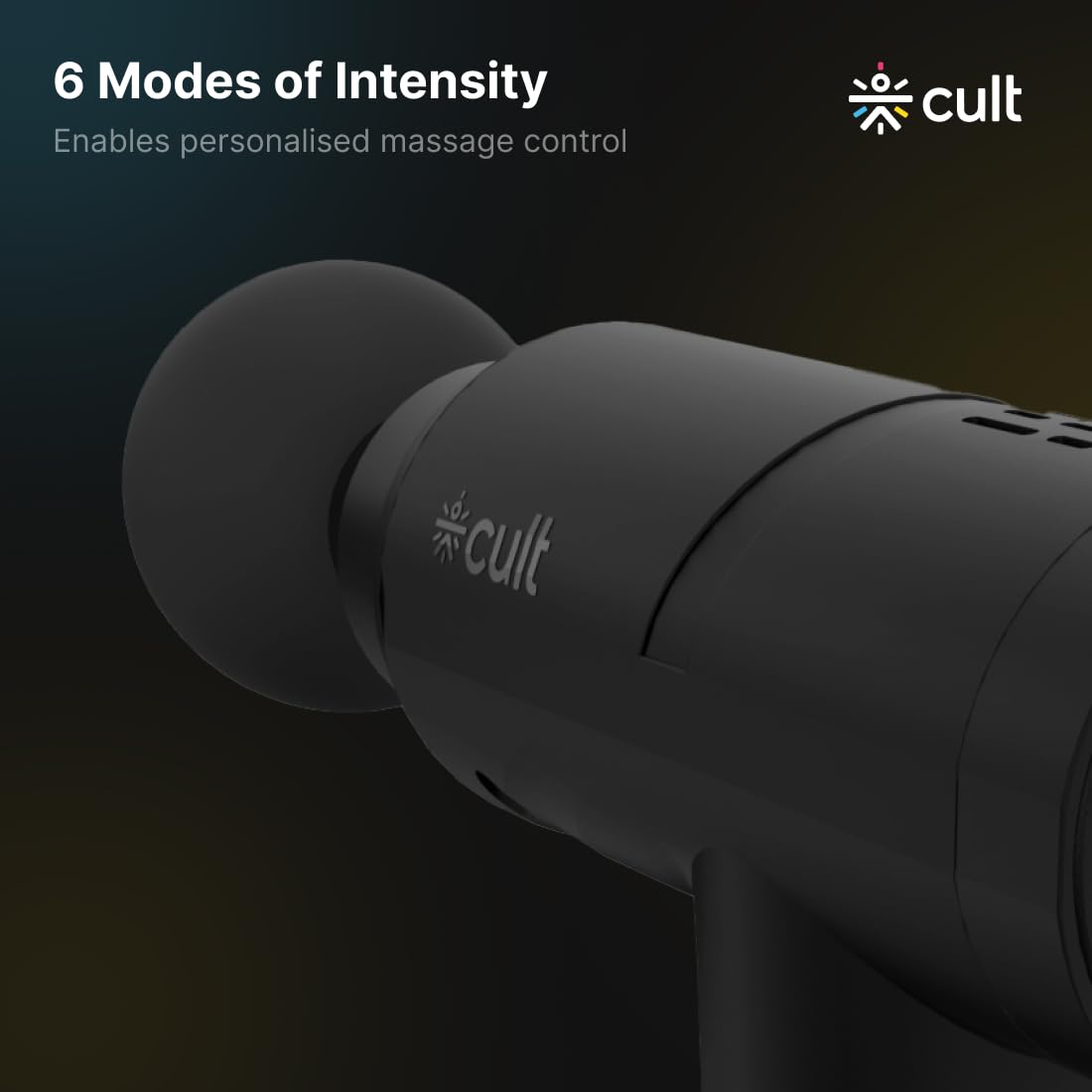 CULT Volt Pro, Full Body Professional Gun Massager, 4500 mAh battery, QuietMotion Tech, Deep Tissue Percussions, 4 Interchangeable heads, 6 Speed levels, Silicone head, Carry Pouch.