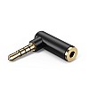 CableCreation Angle 3.5mm Audio Auxiliary Adapter, TRRS Stereo Headphone Connector Male to Female Compatible with Headset, Earphone