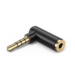 CableCreation Angle 3.5mm Audio Auxiliary Adapter, TRRS Stereo Headphone Connector Male to Female Compatible with Headset, Earphone
