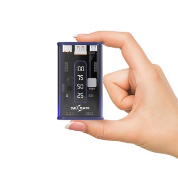 Callmate CM-39 C-Thru Transparent Series 15W 10000mAh Li-ion Pocket Size Power Bank, 1 Output & 2 Input. (Blue) Callmate CM-39 C-Thru Transparent Series 15W 10000mAh Li-ion Pocket Size Power Bank, 1 Output & 2 Input. (Blue)