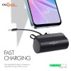 Callmate PowerPod-C 5000mAh Pocket-Sized 15W Portable Power Bank with Plug-in Type-C Port & inbuilt Light-ning Cable- Compatible with i-Phone, Samsung Galaxy, and More (Black)