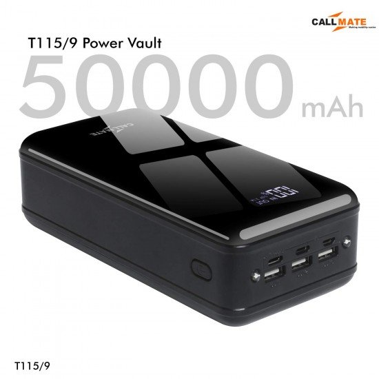 Callmate 50000 mAh Power Bank 15W Fast Charging Black