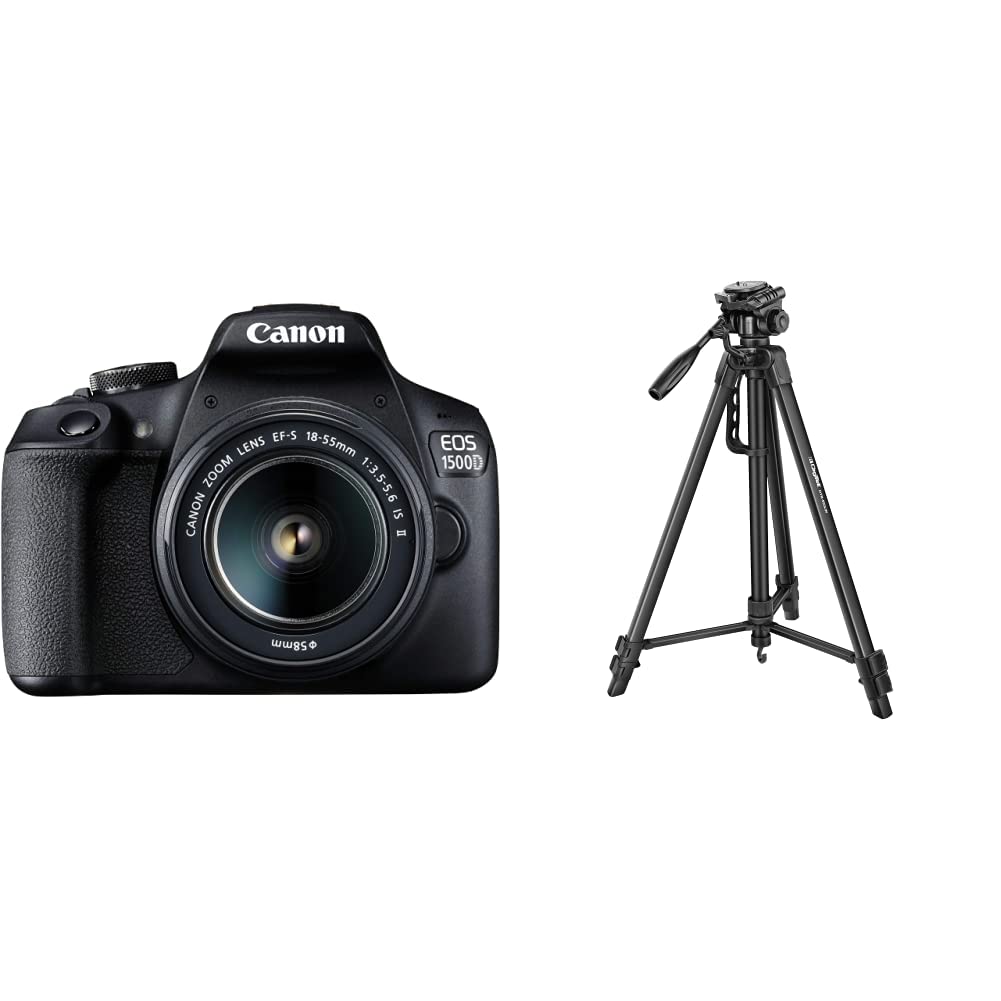 Canon EOS 1500D 24.1 Digital SLR Camera (Black) with EF S18-55 is II Lens