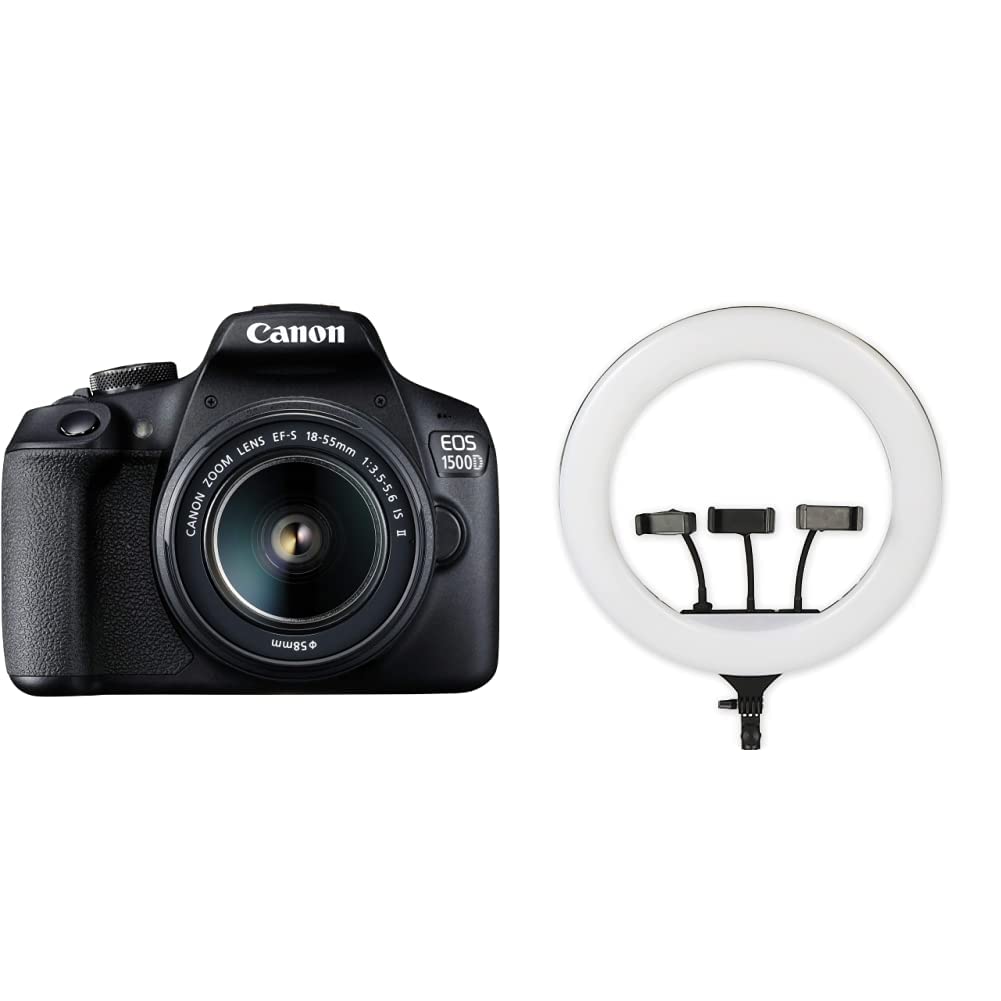 Canon EOS 1500D 24.1 Digital SLR Camera (Black) with EF S18-55 is II Lens