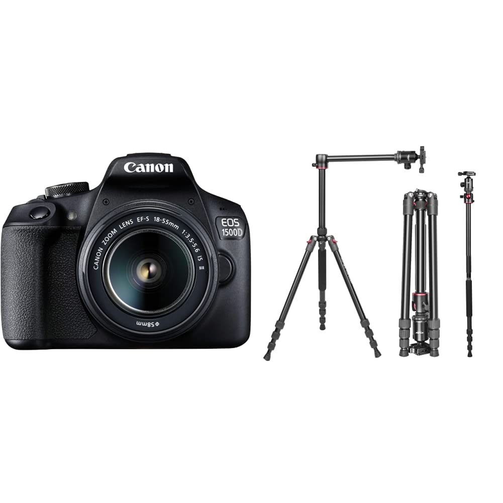 Canon EOS 1500D 24.1 Digital SLR Camera (Black) with EF S18-55 is II Lens