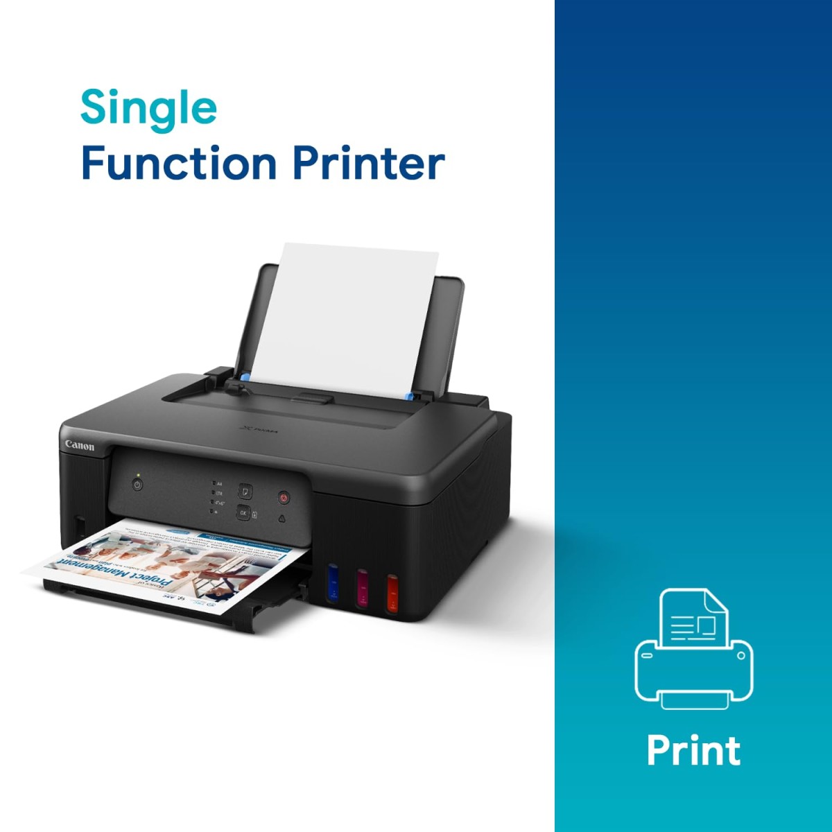 Canon PIXMA MegaTank G1730 Single Function (Print only) Inktank Color Printer with Small Size Ink Bottles for Home/Office