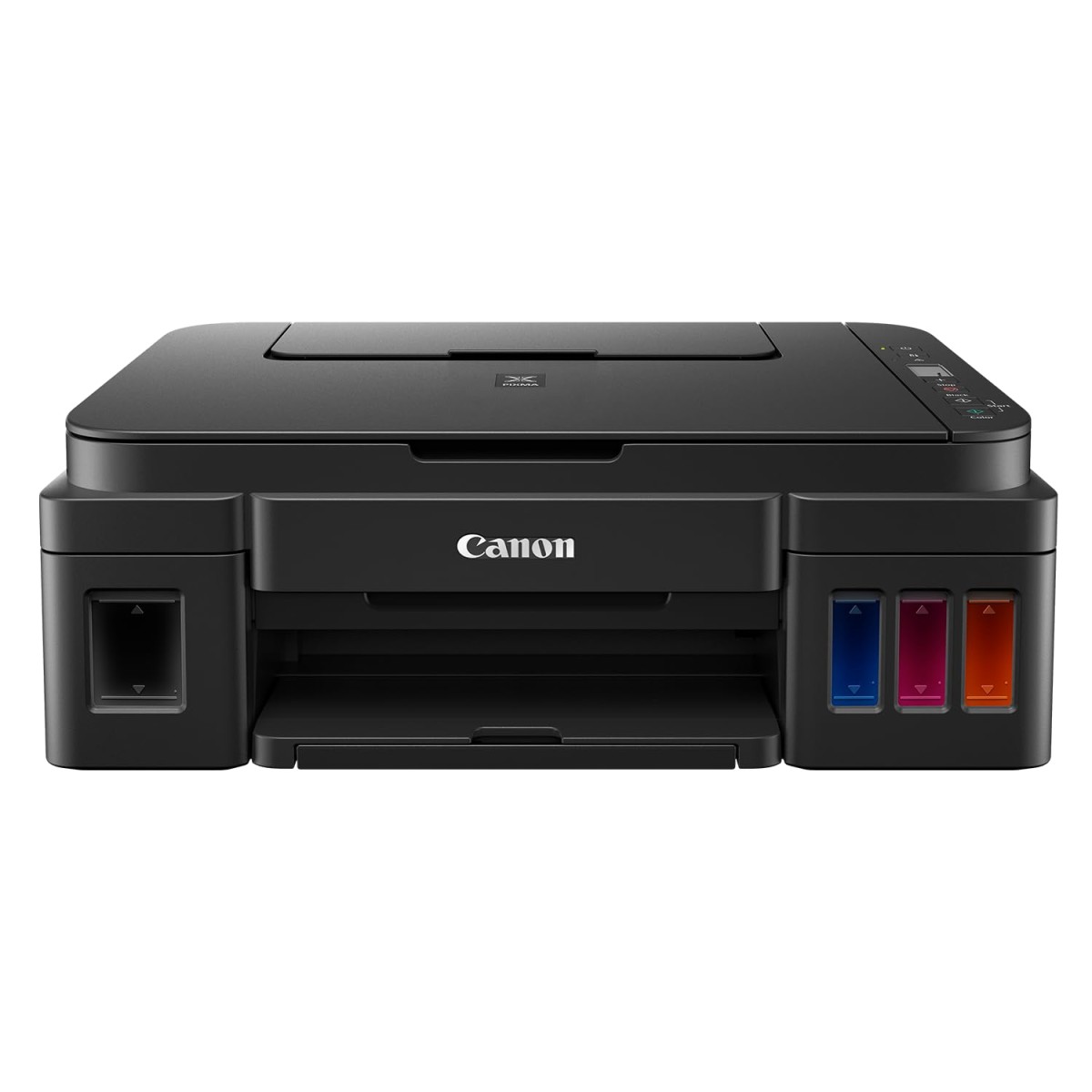 Canon PIXMA MegaTank G2012 All in One (Print, Scan, Copy) Inktank Colour Printer with 2 Additional Black Ink Bottles (Per Black Bottle Yield 6000 Prints and Colour 7000 Prints) for Home/Office