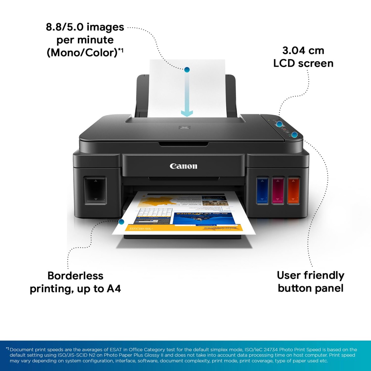 Canon PIXMA MegaTank G2012 All in One (Print, Scan, Copy) Inktank Colour Printer with 2 Additional Black Ink Bottles (Per Black Bottle Yield 6000 Prints and Colour 7000 Prints) for Home/Office