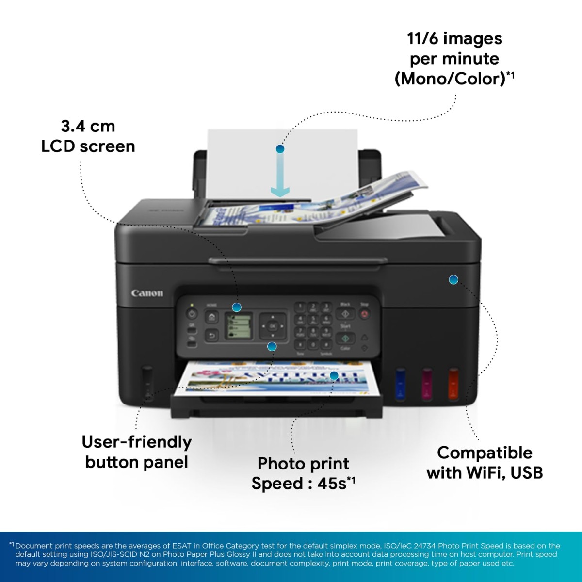Canon PIXMA MegaTank G4770 All-in-one (Print, Scan, Copy) Wireless Inktank Printer with ADF and Fax