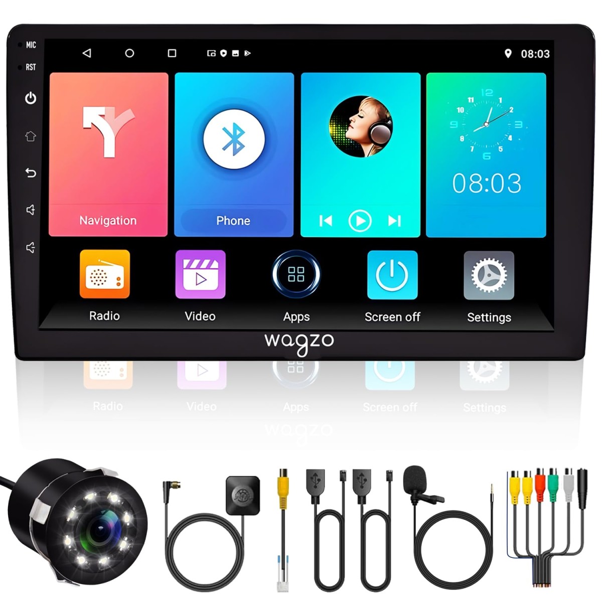 Car Android System Touch Screen 9 Inch| TS9Pro Car Android Player|4GB/64GB|4th Gen|4Core|IPS Display|GPS & Bluetooth|WiFi & FM| Steering Control| LED Camera Included with Car Music System