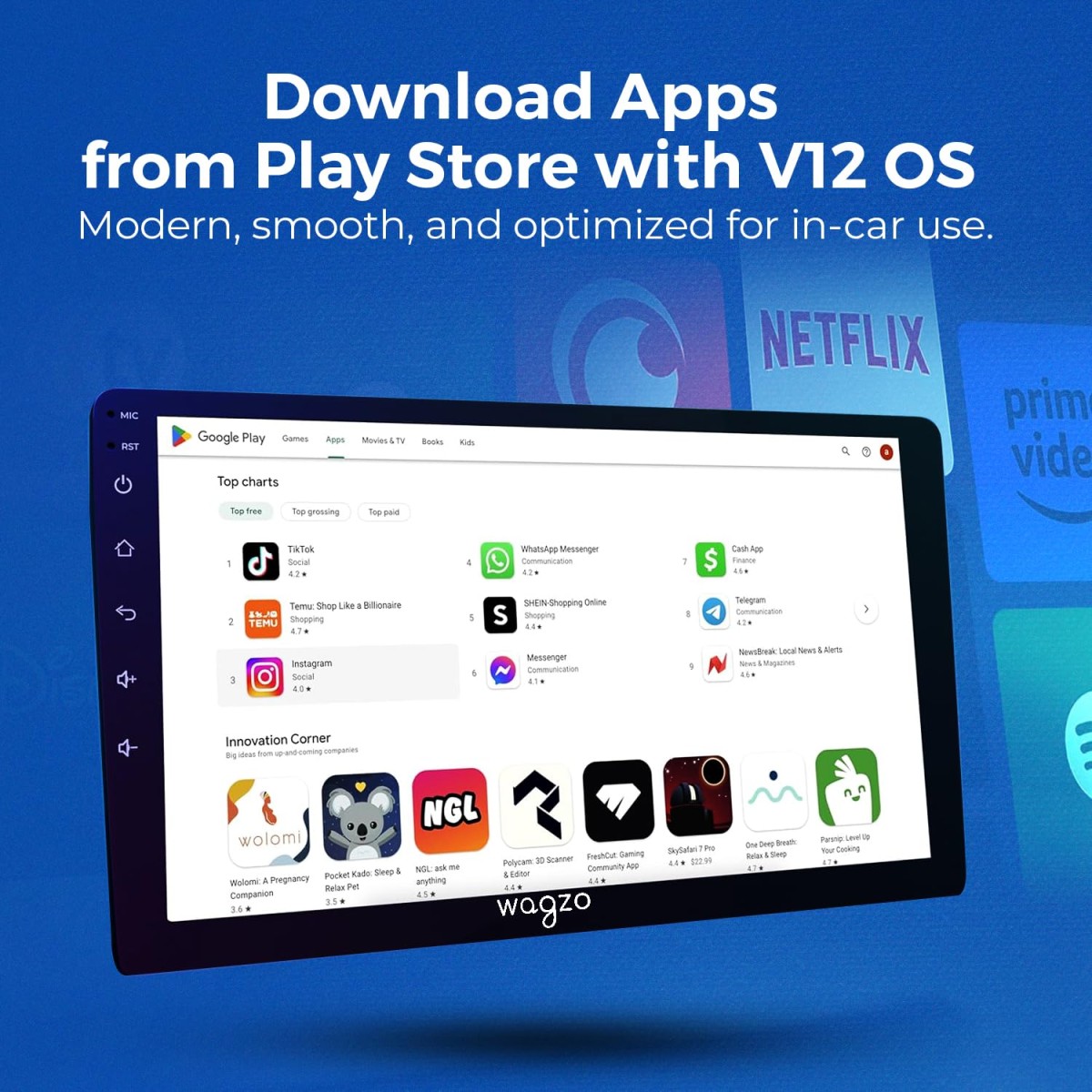 Car Android System Touch Screen 9 Inch| TS9Pro Car Android Player|4GB/64GB|4th Gen|4Core|IPS Display|GPS & Bluetooth|WiFi & FM| Steering Control| LED Camera Included with Car Music System