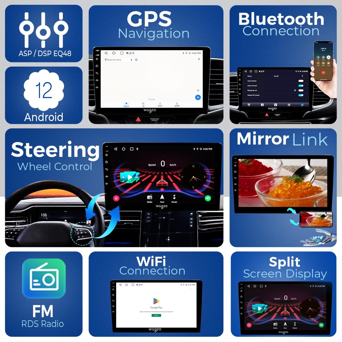 Car Android System Touch Screen 9 Inch|TS7 Player|2GB/32GB|4th Gen|4Core|IPS Display|GPS&Bluetooth|WiFi&FM|Steering Control|Wireless Android Auto & Car Play