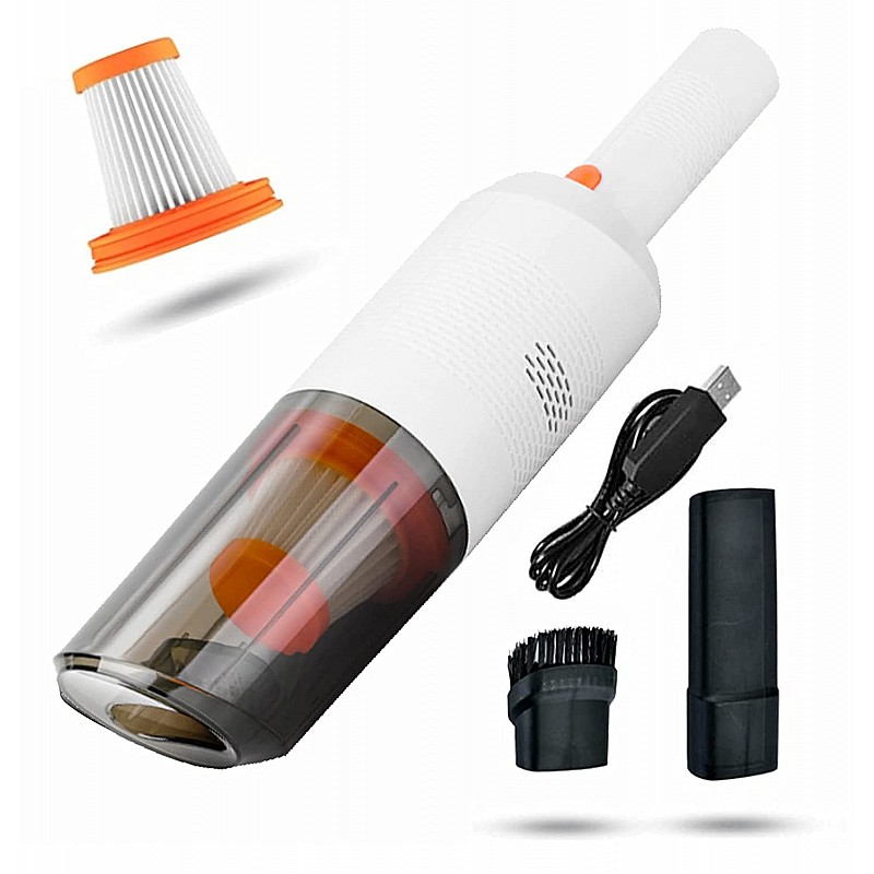 Car Vacuum Powerful Portable & High Power 12V Car Handheld Vacuum Cleaner for Car and Home   Vaccum Cleaner White Wirless Car Vacuum (Aysis Orange)