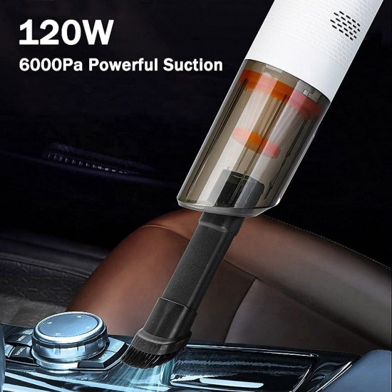 Car Vacuum Powerful Portable & High Power 12V Car Handheld Vacuum Cleaner for Car and Home   Vaccum Cleaner White Wirless Car Vacuum (Aysis Orange)