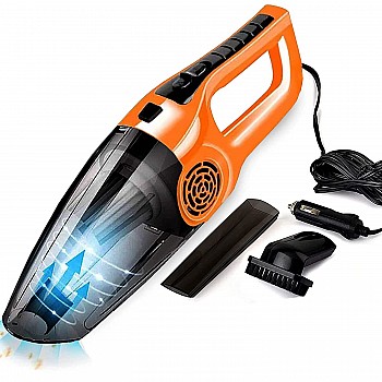 Car Vacuum Powerful Portable & High Power 12V Car Handheld Vacuum Cleaner for Car and Home   Vaccum Cleaner White Wirless Car Vacuum (Aysis Orange)