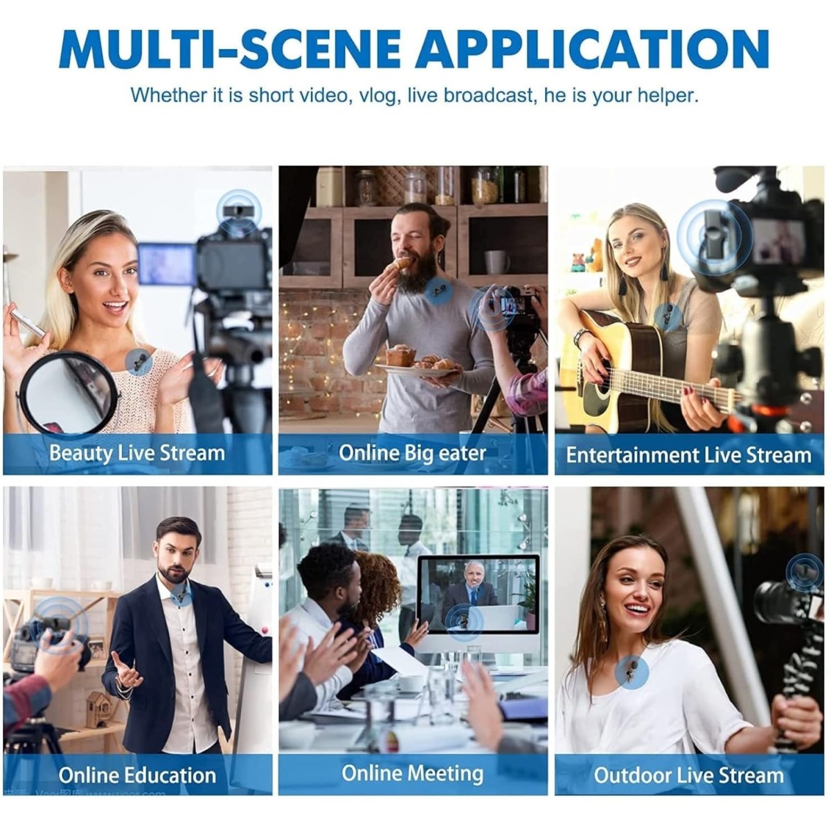 Careflection K8 Wireless Plug & Play Type C, iPhone, Micro USB, USB Normal PC Ports Collar Mic Supported Only Android Smartphone