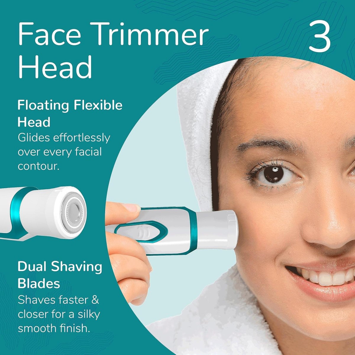 Caresmith Bloom 4 in 1 Face & Body Hair Trimmer for Women | 3 Heads- Body Trimmer & Shaver, Face Trimmer & Eyebrow Trimmer | Rechargeable | Hair Removal Machine for Women, Green