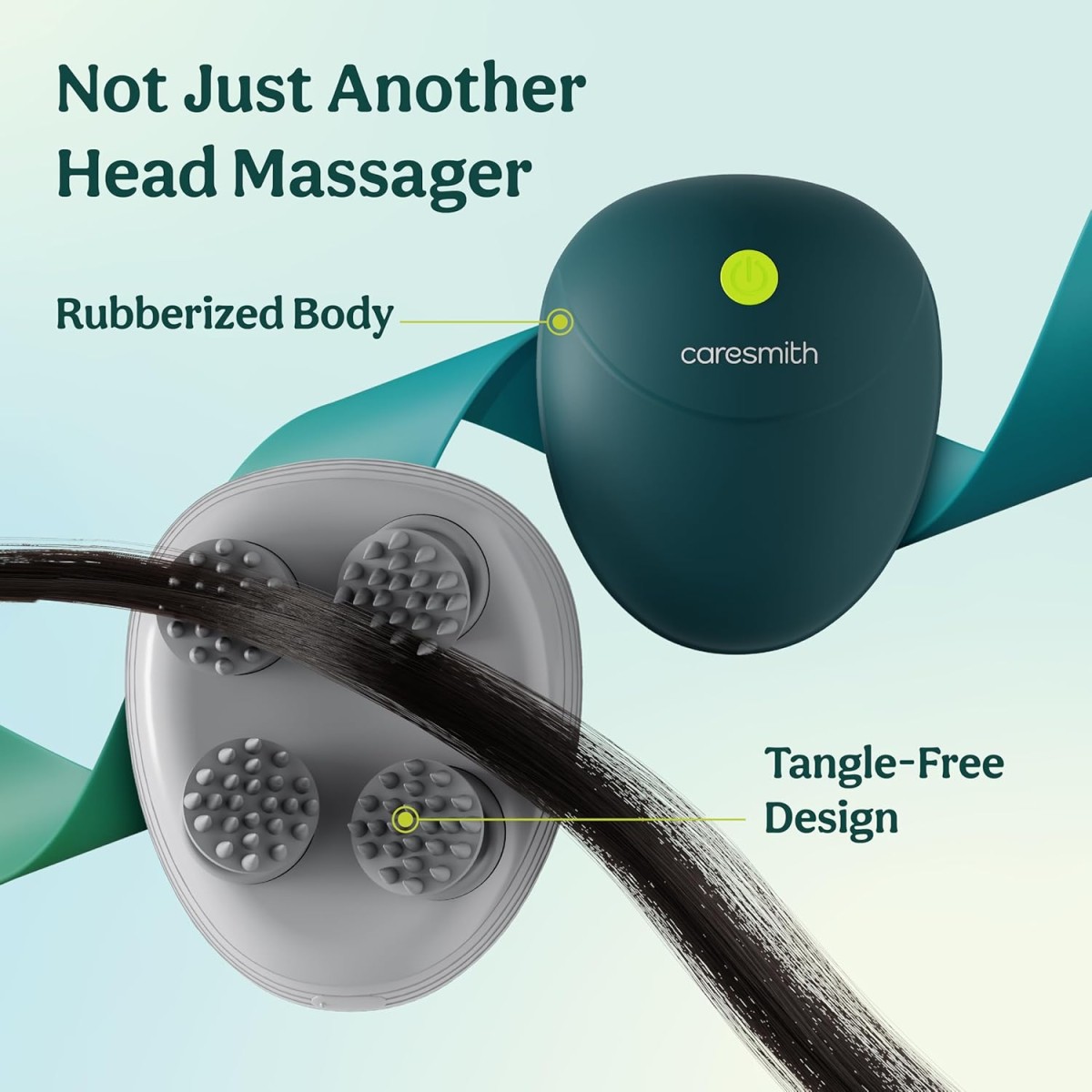 Caresmith Revive Scalp Massager | 96 Silicon Kneading Points with Detachable Heads | Scalp, Body & Head Massager for Hair Growth (Green)