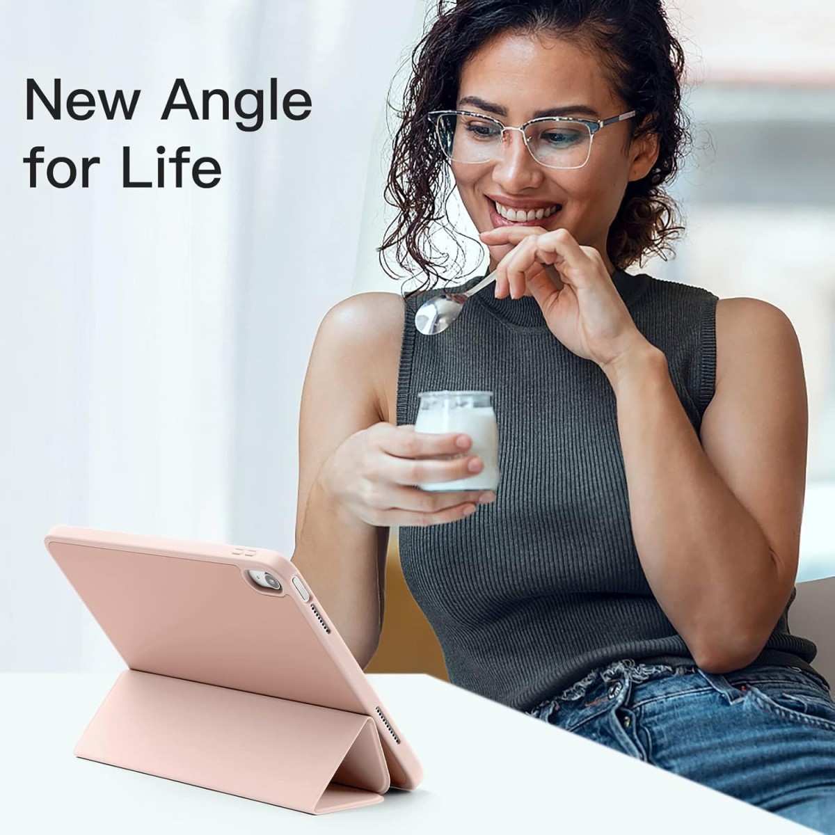 Case for iPad (A16) 11th/10th Generation (2025/2022)-Auto Sleep/Wake Cover Pencil Holder Soft Flexible Case Recoil Series for Apple iPad 10th/11th Gen (Pink)