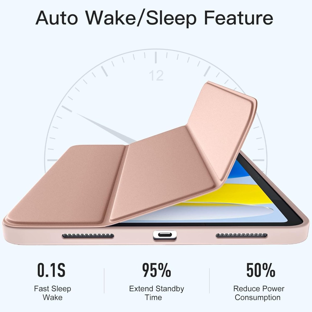 Case for iPad (A16) 11th/10th Generation (2025/2022)-Auto Sleep/Wake Cover Pencil Holder Soft Flexible Case Recoil Series for Apple iPad 10th/11th Gen (Pink)