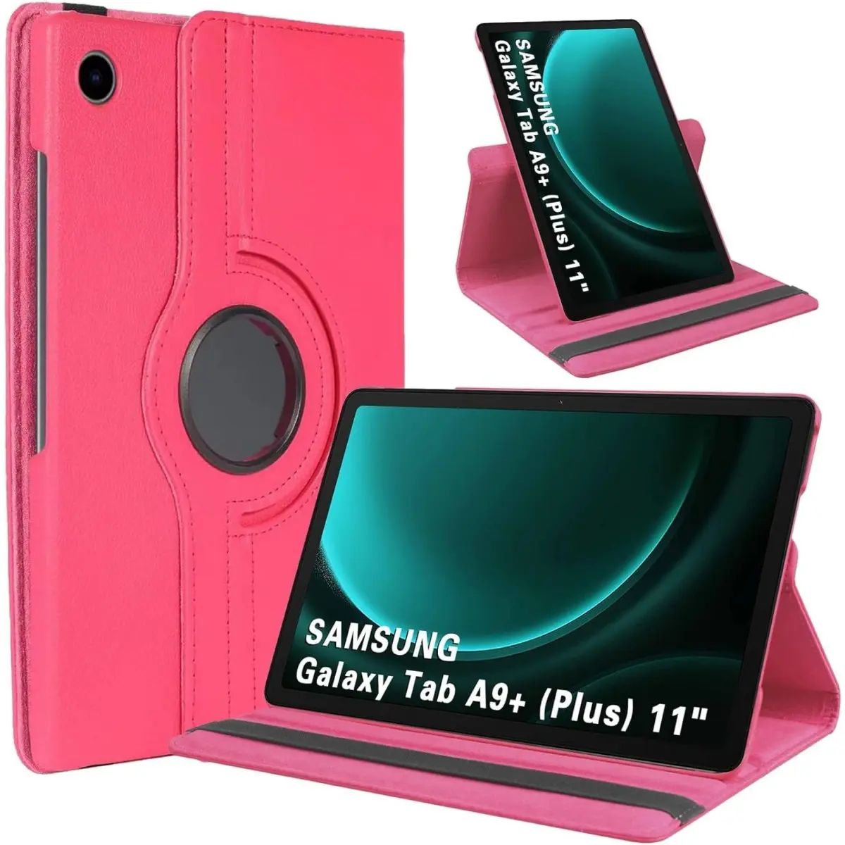 Caseous® Synthetic Leather 360 Rotating Flip Back Cover Case for Samsung Galaxy Tab E (9.6 Inch) SM- T560, T561,T565, T567V (Pink)