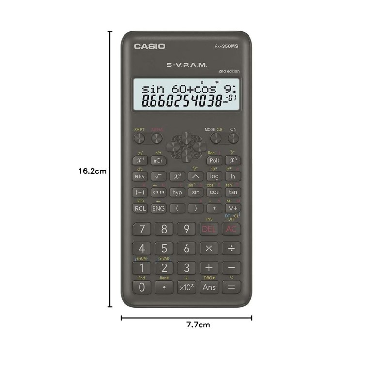 Casio FX-350MS 2nd Gen Non-Programmable Scientific Calculator, 240 Functions and 2-line Display Casio FX-350MS 2nd Gen Non-Programmable Scientific Calculator, 240 Functions and 2-line Display