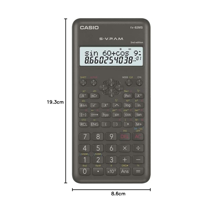 Casio FX-82MS 2nd Gen Non-Programmable Scientific Calculator, 240 Functions and 2-line Display Casio FX-82MS 2nd Gen Non-Programmable Scientific Calculator, 240 Functions and 2-line Display