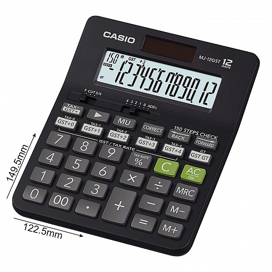 Casio MJ-12GST GST Calculator (Black)