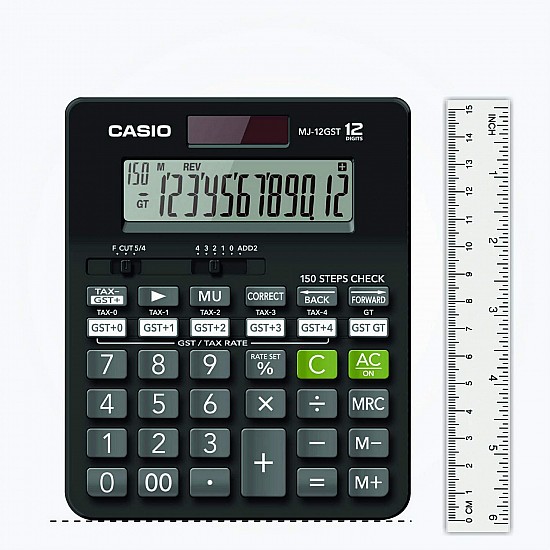 Casio MJ-12GST GST Calculator (Black)