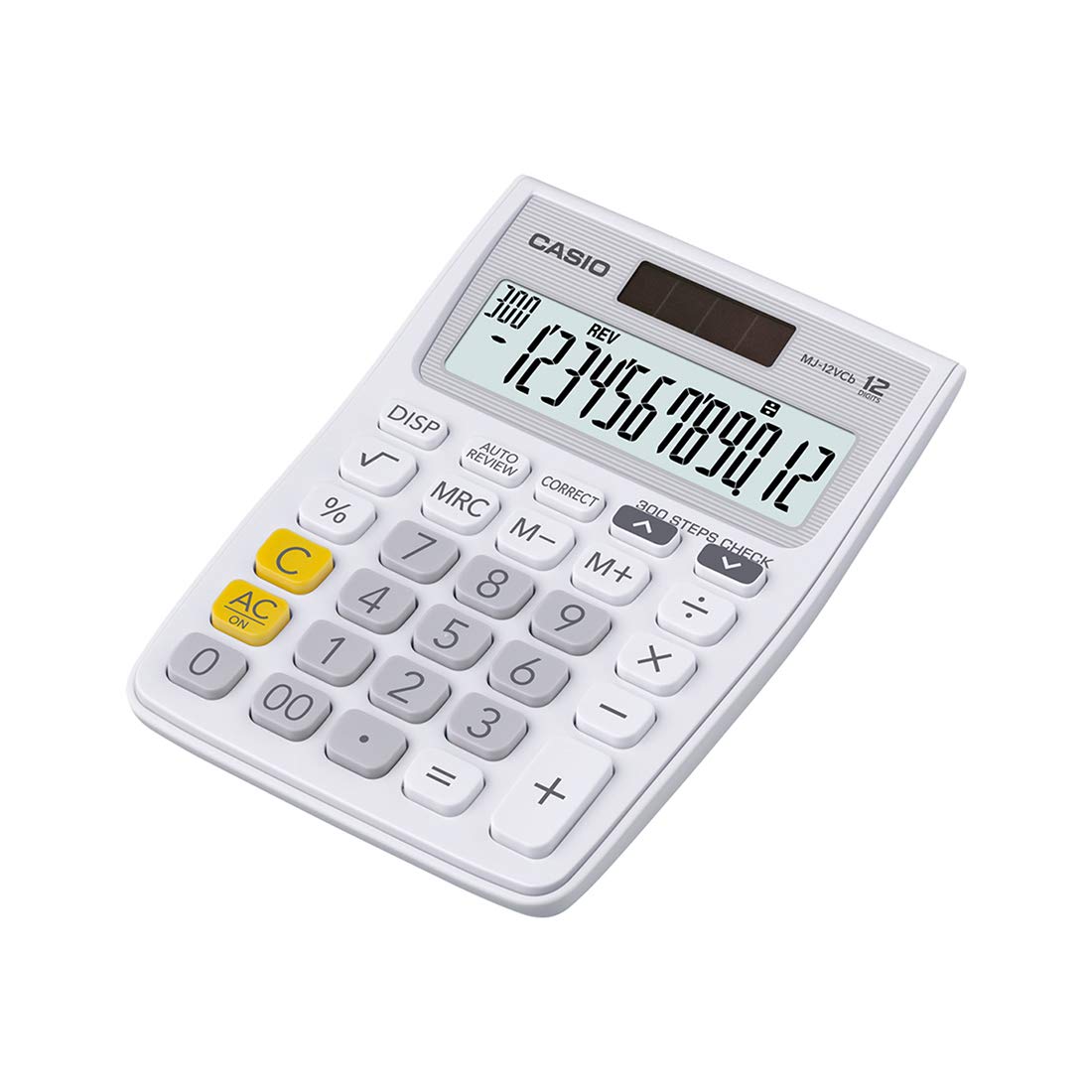 Casio MJ-12VCb-WE 300 Steps Check & Correct Colourful Desktop Calculator (White)