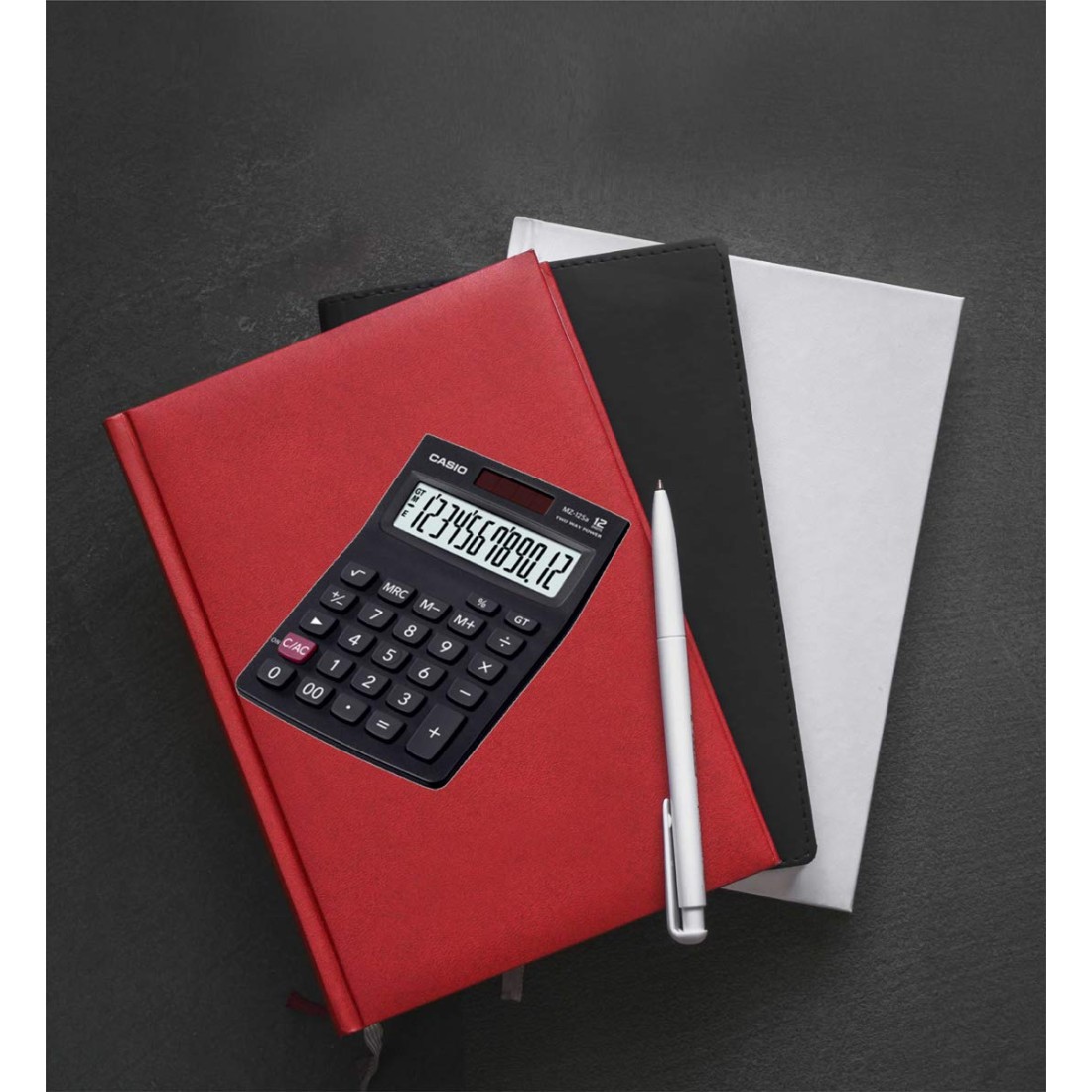 Casio MZ-12SA Desktop Basic Calculator with Square Root and GT Key, Black