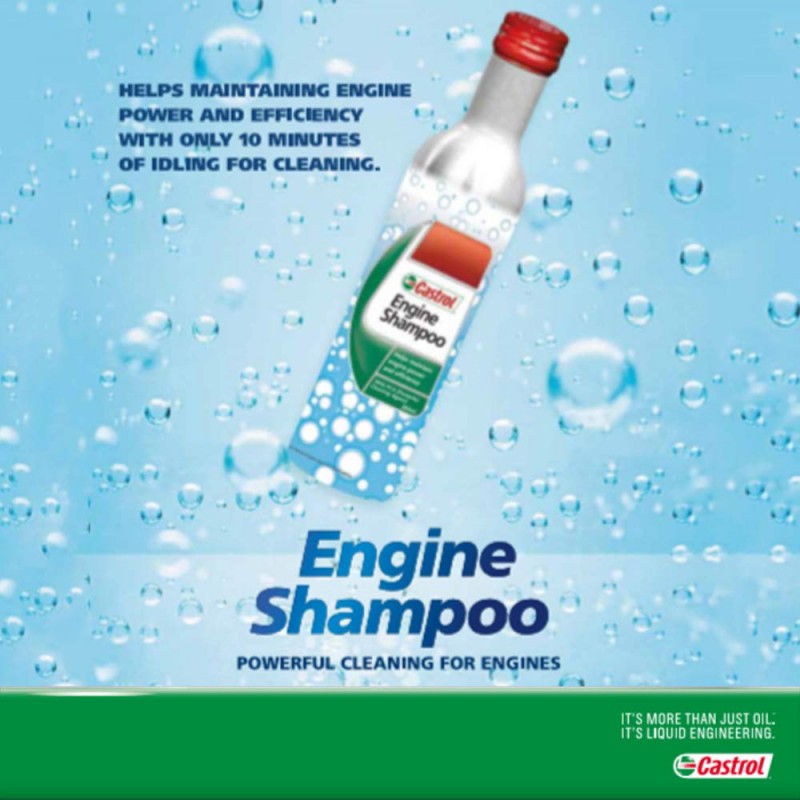 Castrol Engine Shampoo Pre Oil Change Treatment (Flushing Oil) for Petrol 300 ml, CNG and Diesel Cars (3418104)