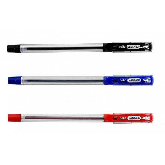 Cello Winner Ball Pen Set | Blue Ball Pen - Pack of 60 | Elasto Grip & 0.7MM Fine Tip for Fast Writing