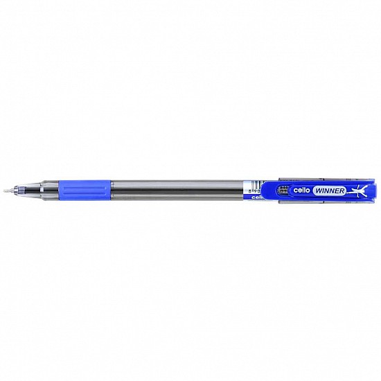 Cello Winner Ball Pen Set | Blue Ball Pen - Pack of 60 | Elasto Grip & 0.7MM Fine Tip for Fast Writing