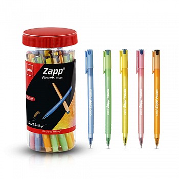 Cello Zapp Pastels Gel Pens| Pack of 25|20 Blue and 5 Black Gel pens