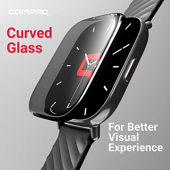 Compaq Q Watch Balance Series with 1.69" HD Display| Instant Messaging Notification| Blood Pressure Monitoring|Heart Rate Monitoring| Sleep Monitoring | Smartwatch (Black)