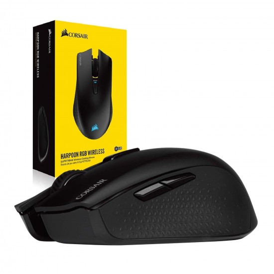 Corsair Harpoon RGB Wireless Gaming Mouse-Backlit RGB LED, 10000 DPI, Optical - Black