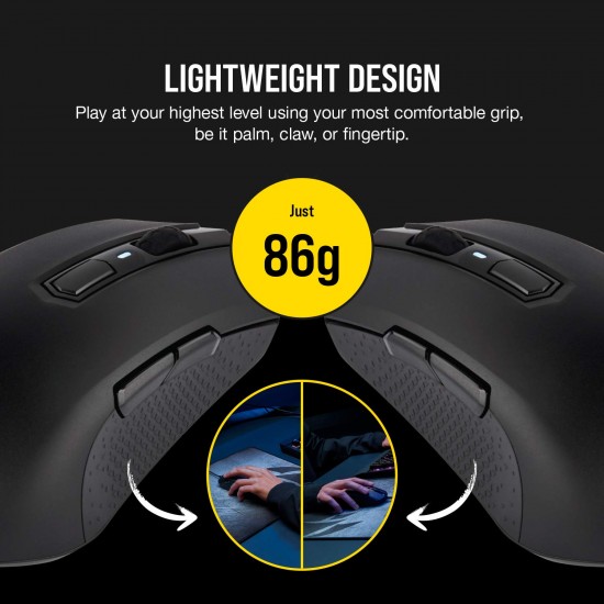 Corsair M55 RGB Pro Ambidextrous Gaming Mouse,12400 DPI Adjustable Sensor-Black