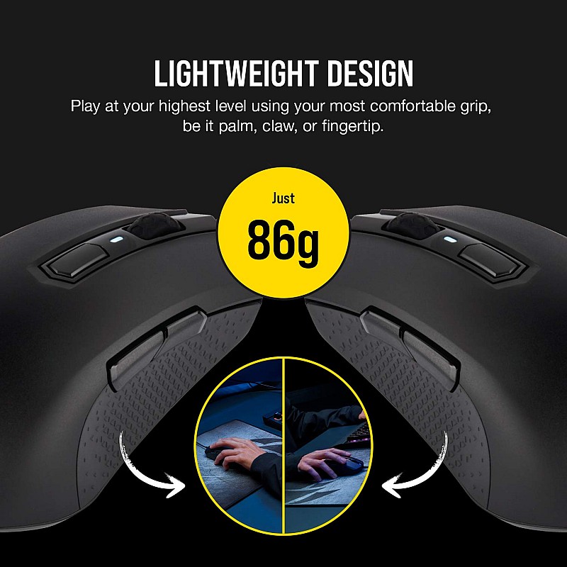 Corsair M55 RGB Pro Ambidextrous Gaming Mouse,12400 DPI Adjustable Sensor-Black