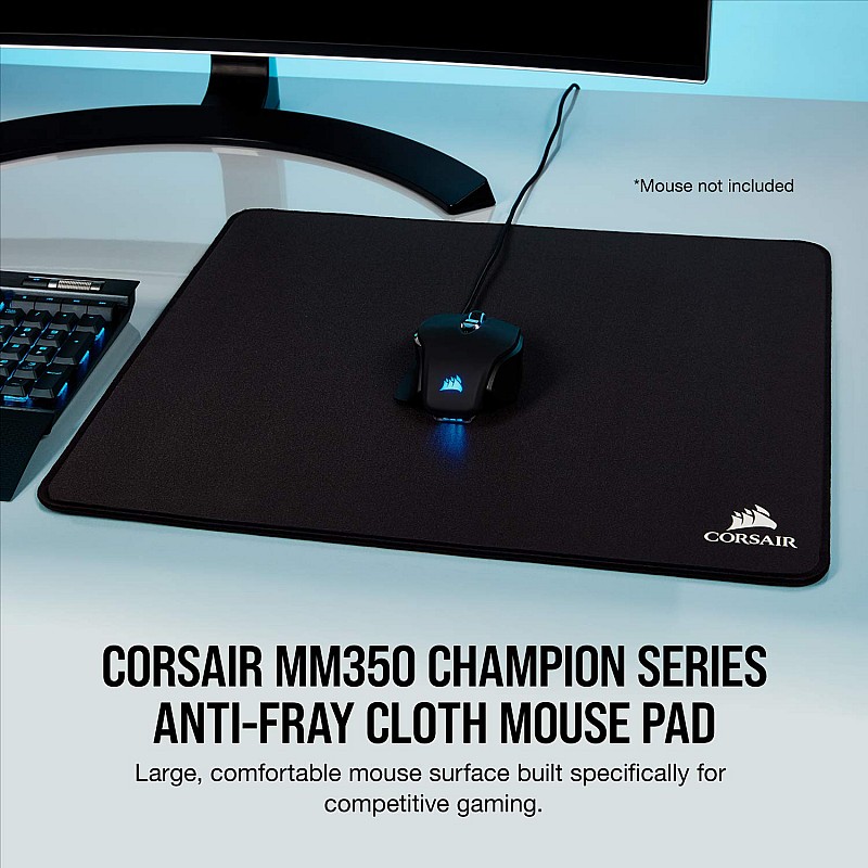 Corsair MM350 Champion Series - Premium Anti-Fray Extra Thick Cloth Gaming Mouse Pad - Designed for Maximum Control – X-Large, Black