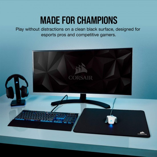 Corsair MM350 Champion Series - Premium Anti-Fray Extra Thick Cloth Gaming Mouse Pad - Designed for Maximum Control – X-Large, Black