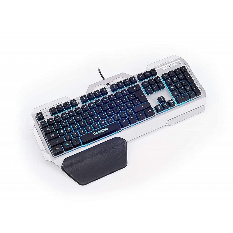 Cosmic Byte CB-GK-06 Galactic Wired Gaming Keyboard with Aluminium Body, 7  Black Silver